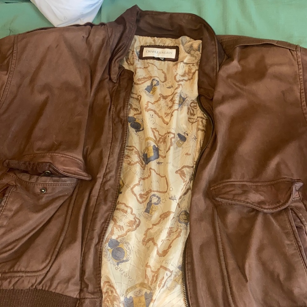 Vintage Leather Bomber Jacket